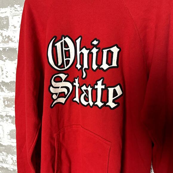 Vintage Ohio State Hoodie OSU Old English 80s Large - Picture 6 of 8